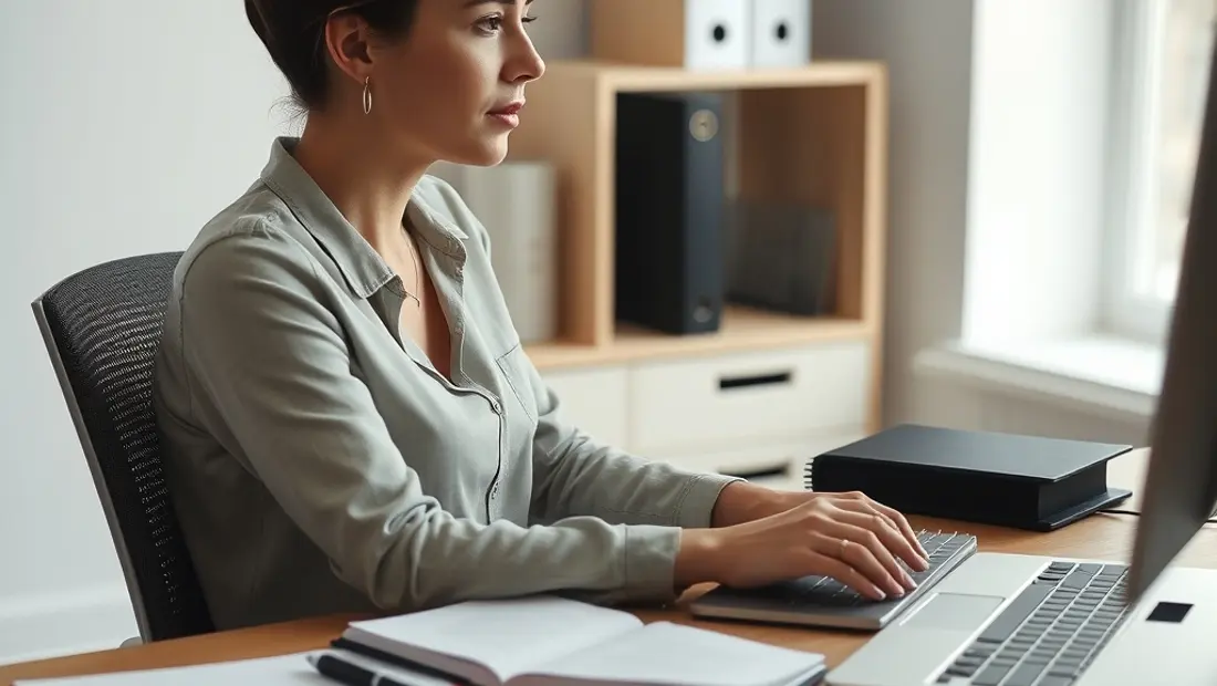 Persona trabajando en un escritorio