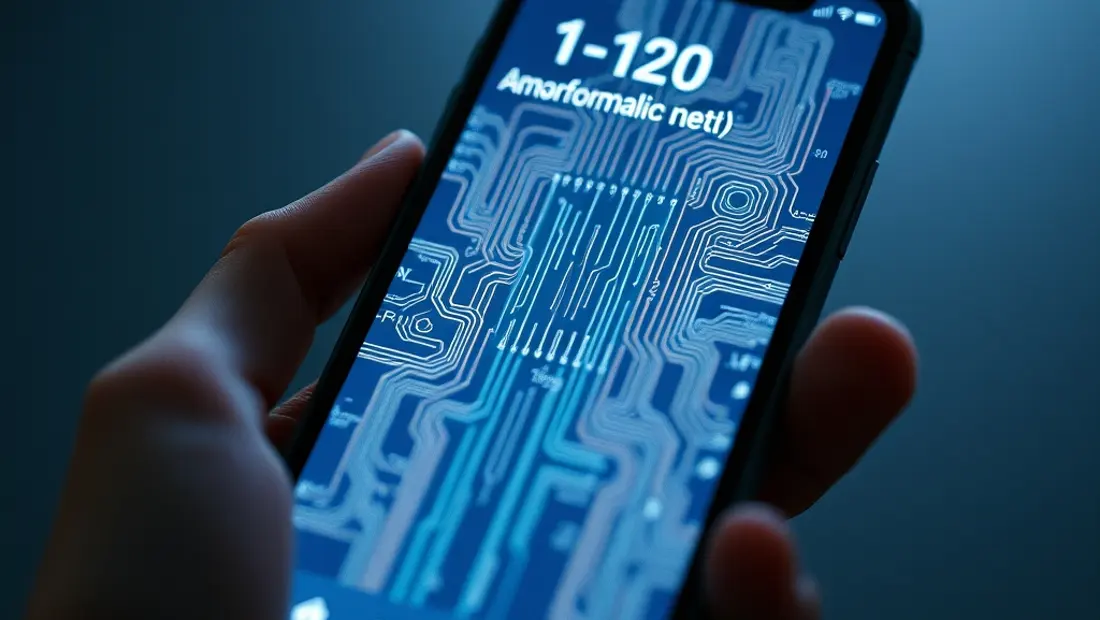 Teléfono móvil con pantalla de inicio de algoritmo