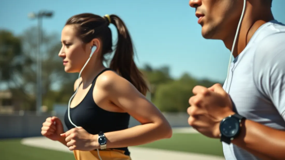 Persona haciendo ejercicio al aire libre con auriculares
