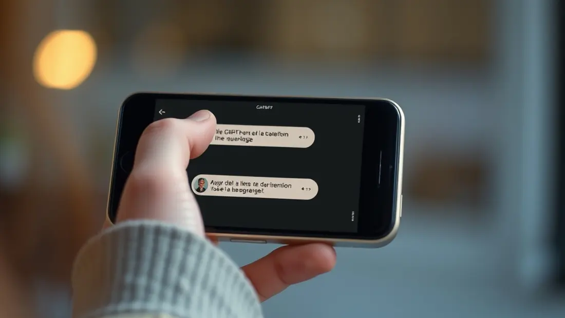 Un smartphone avec écran allumé en una lengua extranjera.