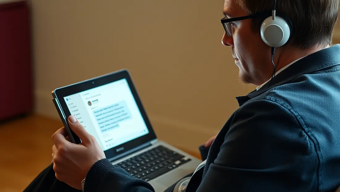 Persona examinando respuesta de chatbot en pantalla
