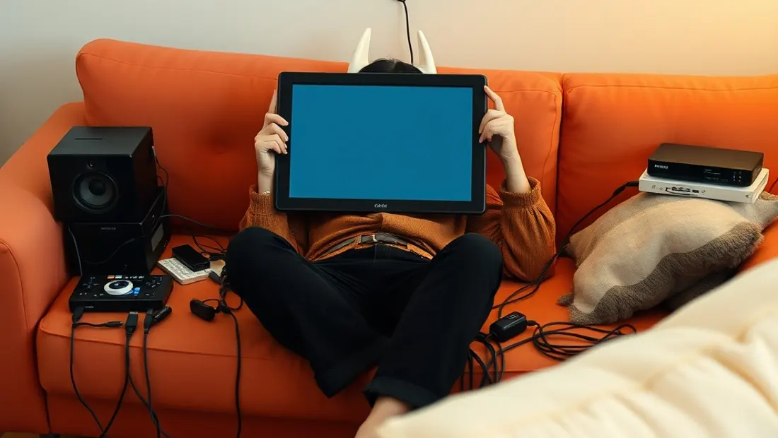 Persona viendo contenido en una pantalla
