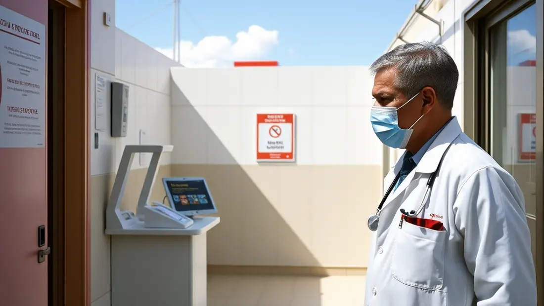 Una clinica con una lona retirada en Callao