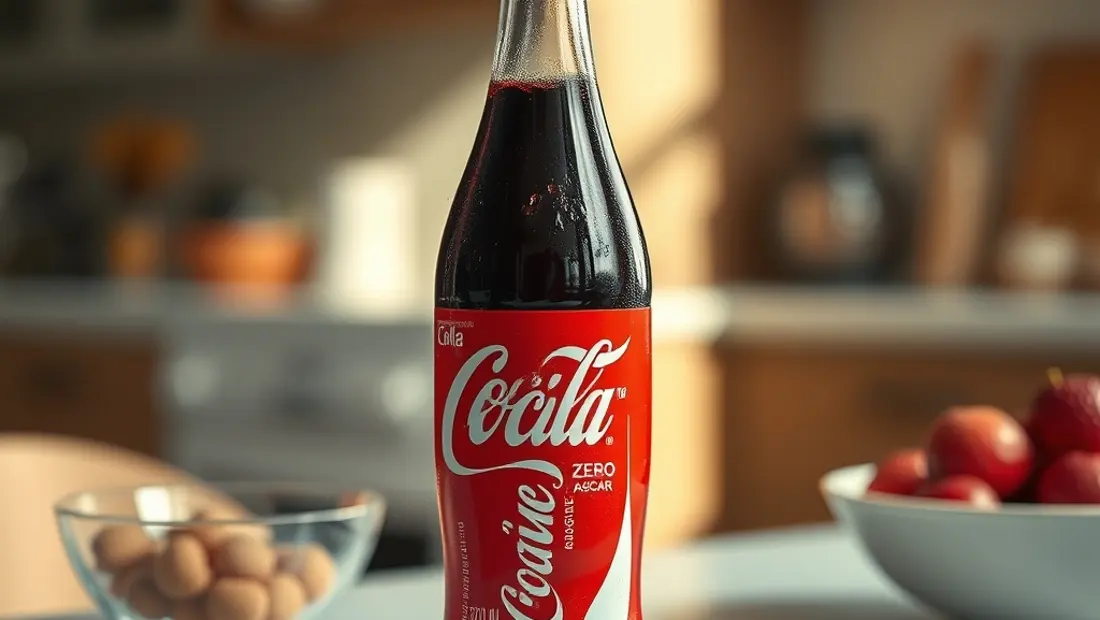 Bouteille de refresco en una mesa de cocina