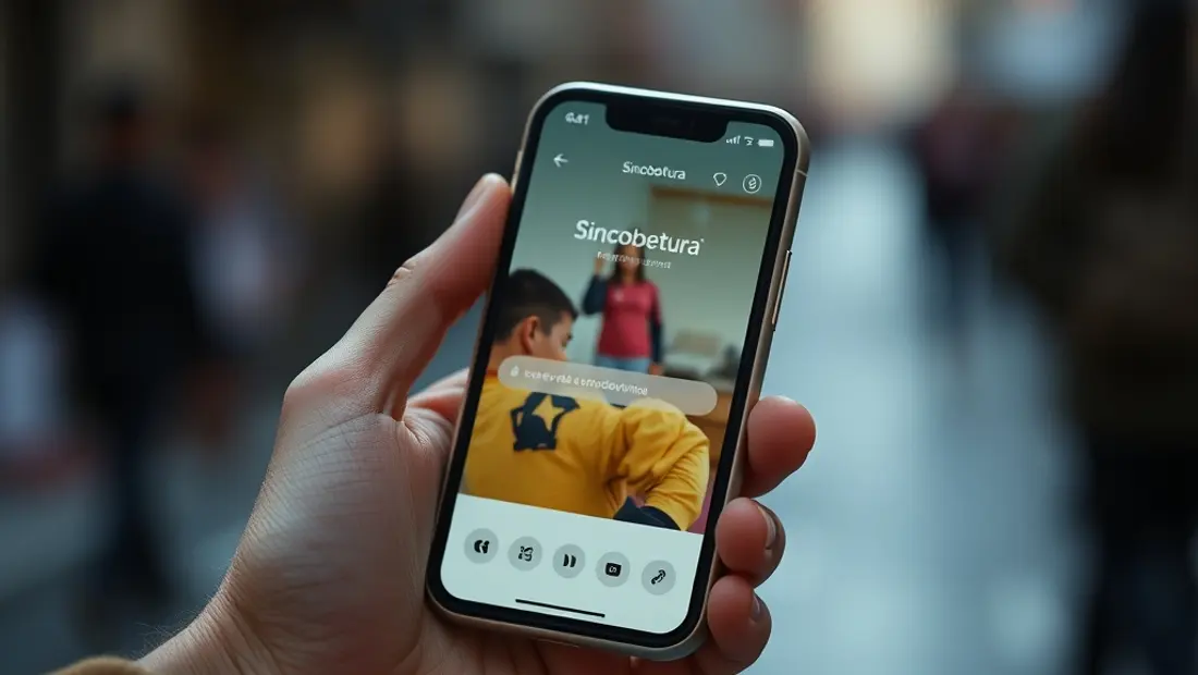 Persona sosteniendo un teléfono móvil con pantalla de Sincobertura