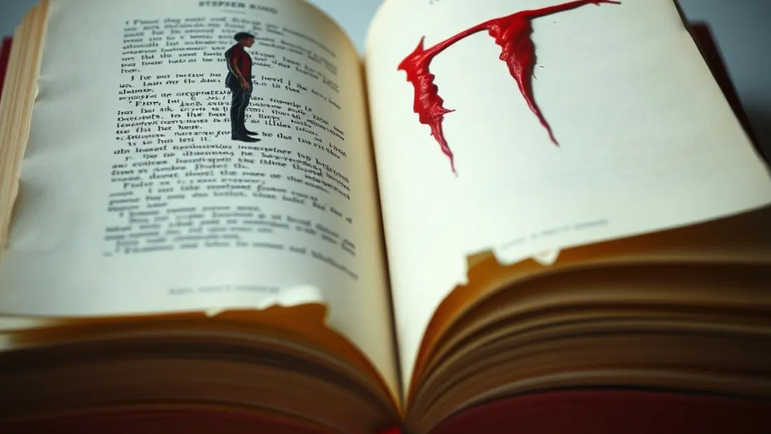 Un libro de Stephen King con páginas rasgadas