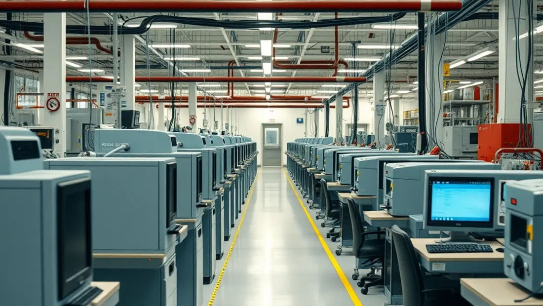 Fábrica de computadoras en Estados Unidos.