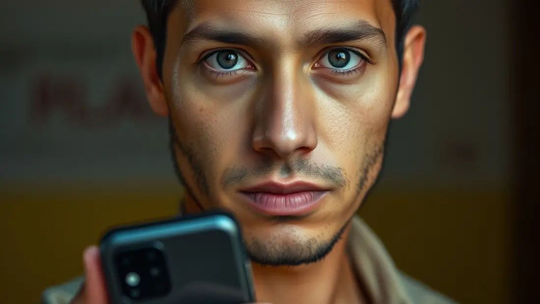 Personaje de la serie con teléfono móvil.