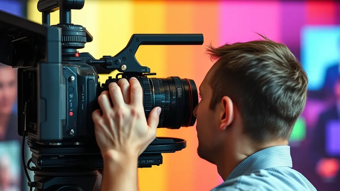 Persona ajustando la frecuencia de televisión
