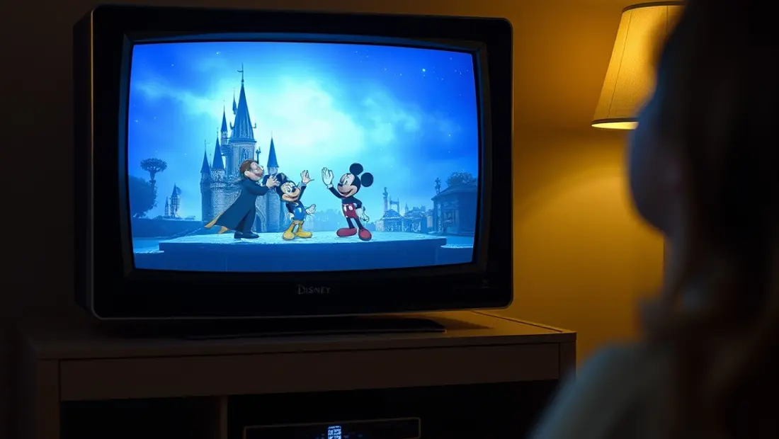 Un téléviseur haute définition avec un film Disney.