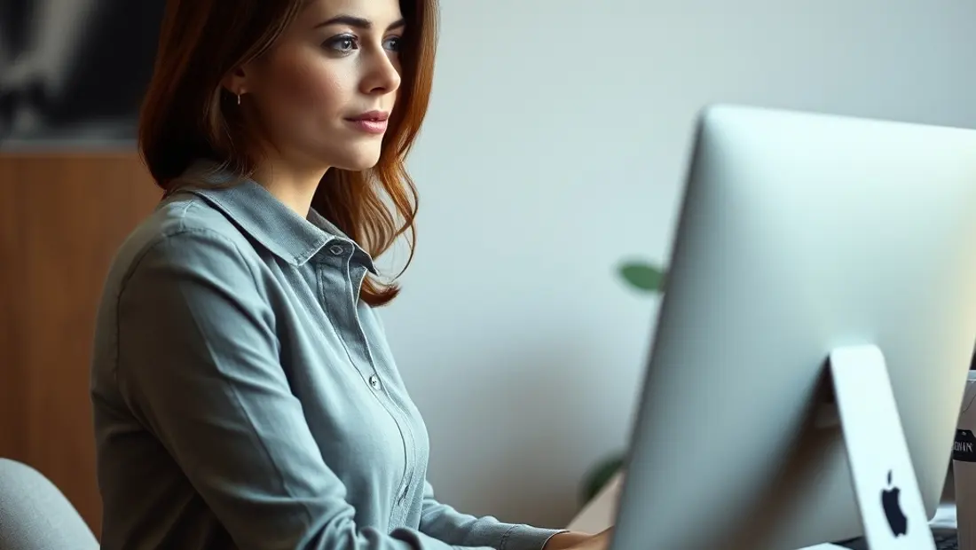 Una mujer trabajando en un escritorio