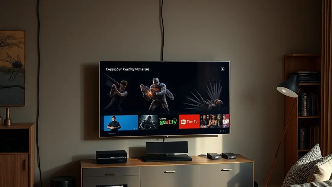Appareils électroniques sur un écran de télévision