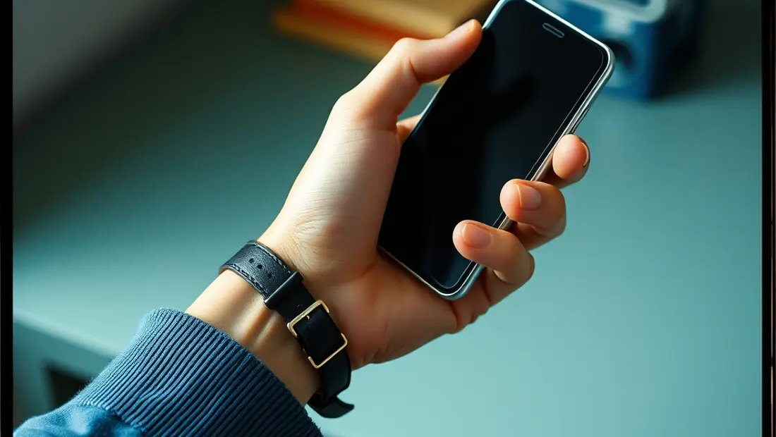 Persona sosteniendo teléfono móvil antiguo y mirando un nuevo modelo