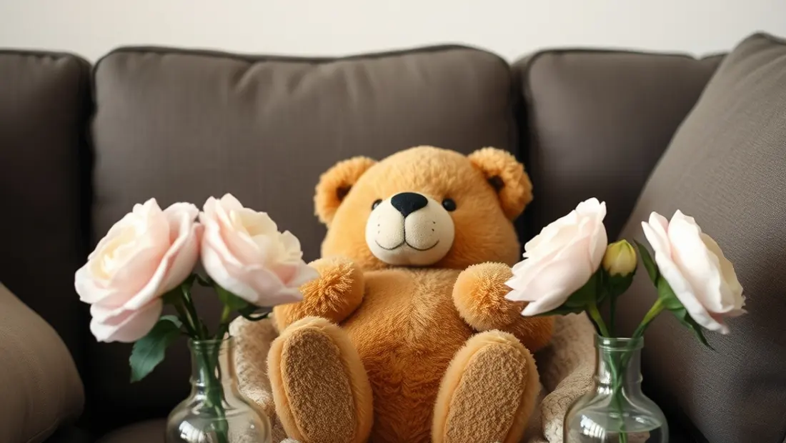 Un osito de peluche en un ambiente de celebración