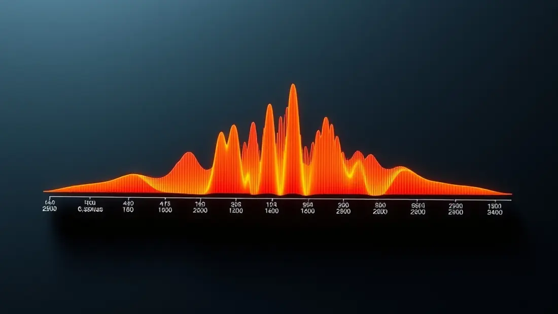 Espectro electromagnético en 3D con diferentes frecuencias.