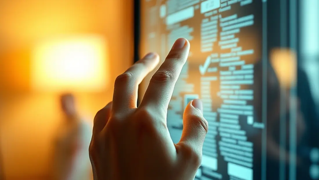 Main sur un écran tactile
