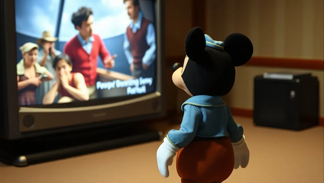 Personaje de Disney ante la televisión