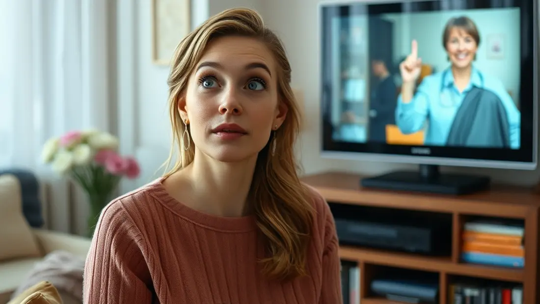 Persona mirando pantalla de televisión con expresión de sorpresa