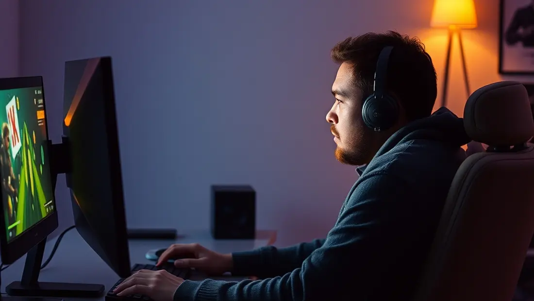Homme travaillant sur console de jeux