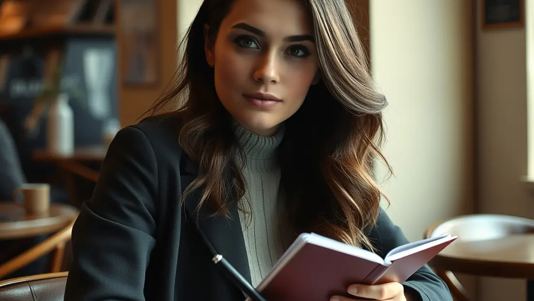 Estudiante estudiando en un café