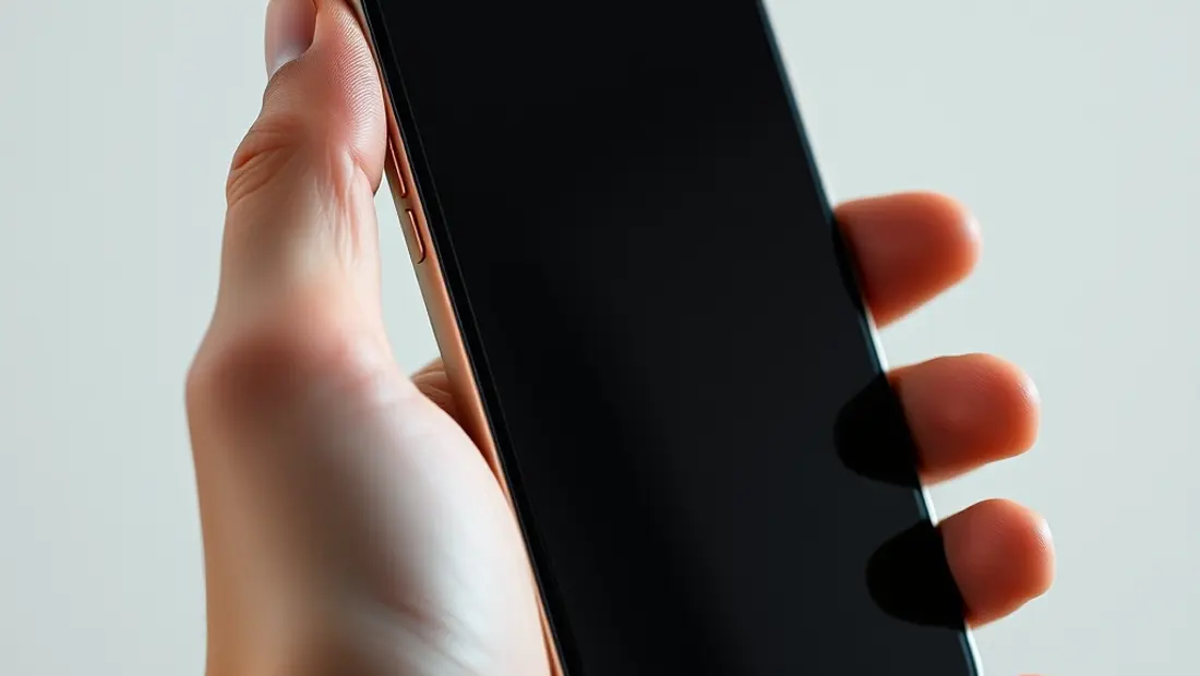 Una mano sosteniendo un iPhone con la pantalla desbloqueada, mostrando la sección de seguridad