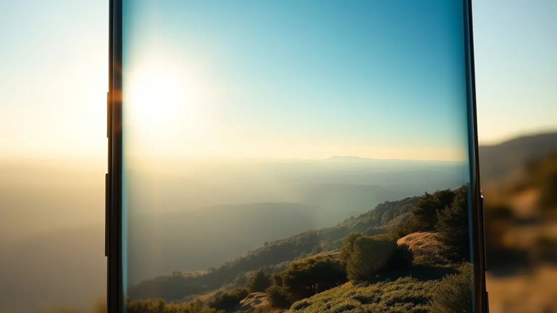 Un écran de téléphone avec une vue de paysage