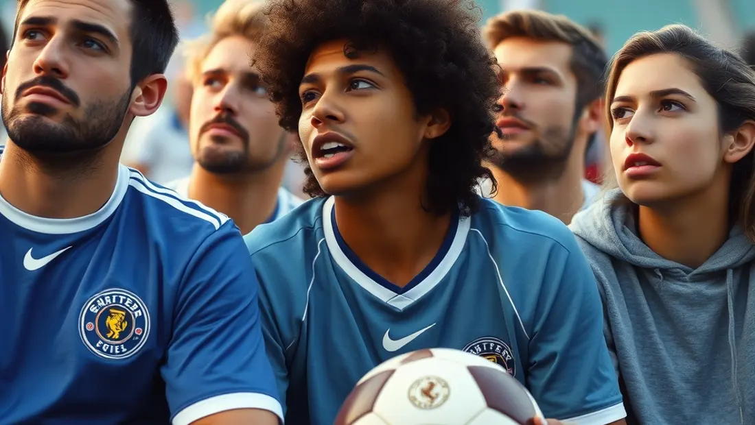 Groupe d'amis regarde soccer avec colère