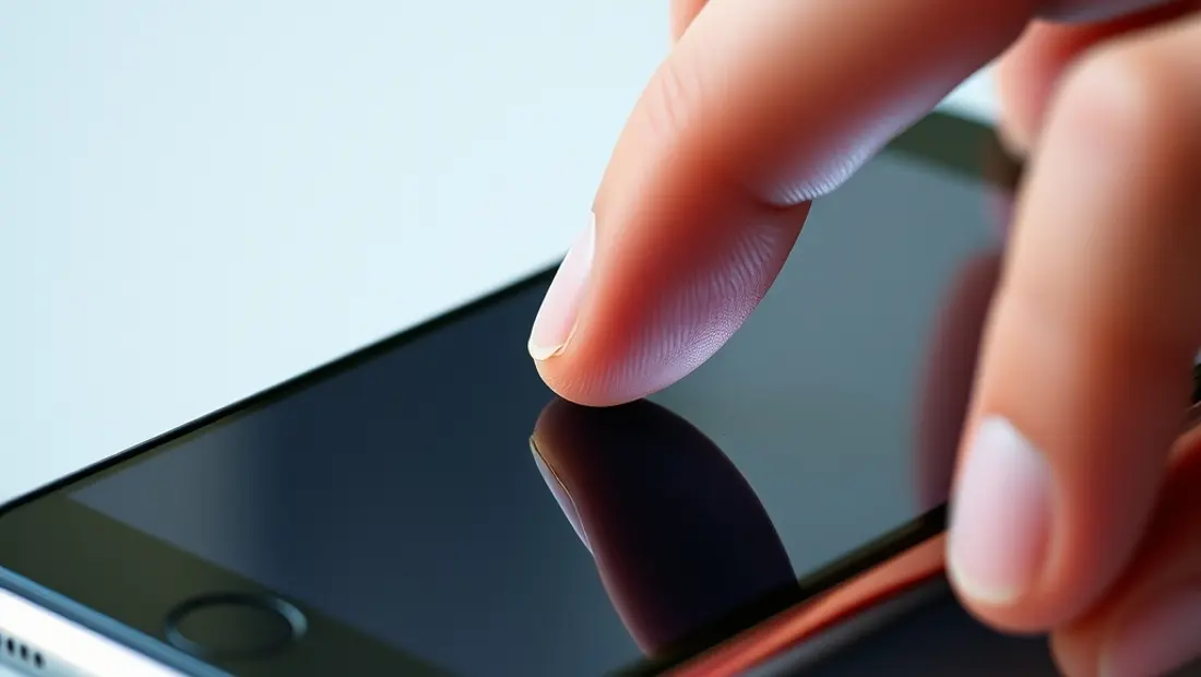 Pantalla táctil de un móvil con dedos encima.