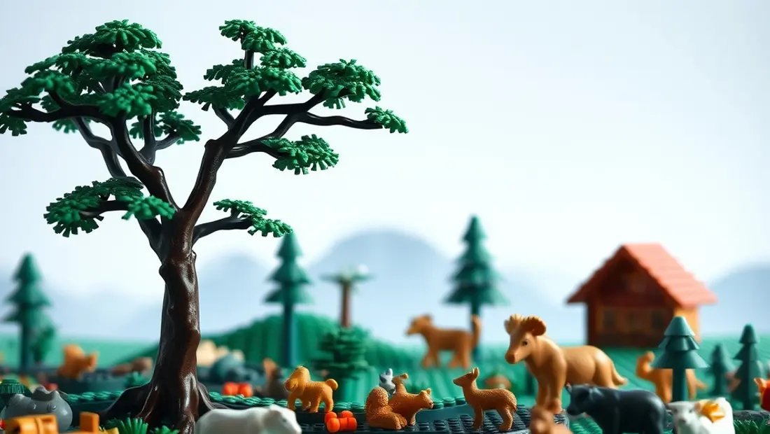 Ensemble de briques en forme de paysage.