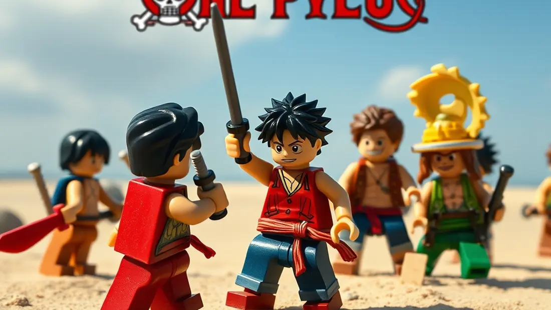 Personajes de One Piece en combate en una isla desierta.