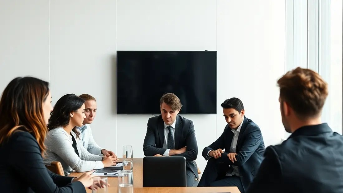 Equipo de comunicación en reunión