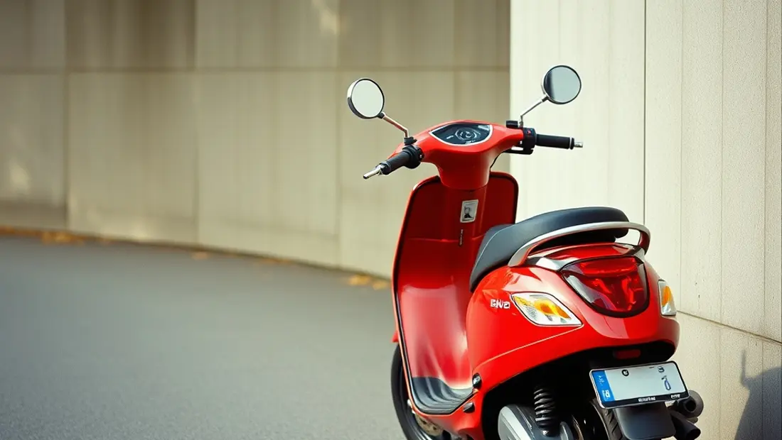 Un scooter électrique sur un trottoir