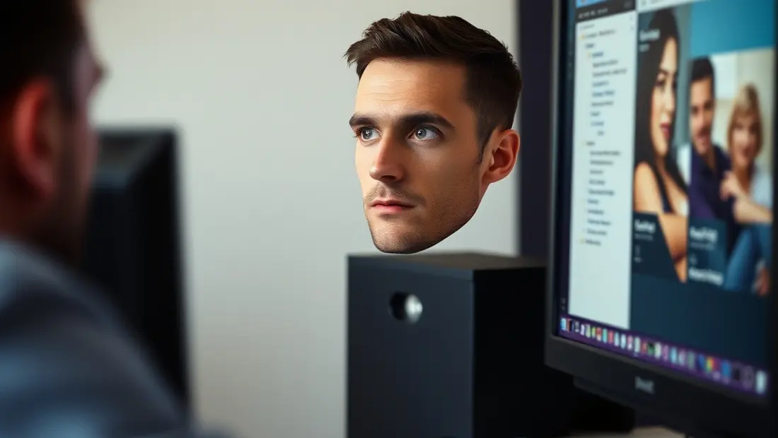 Persona mirando pantalla de computadora con expresión fascinada