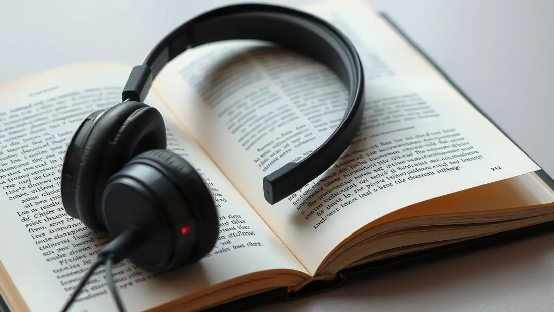 Audiófonos sobre un libro abierto
