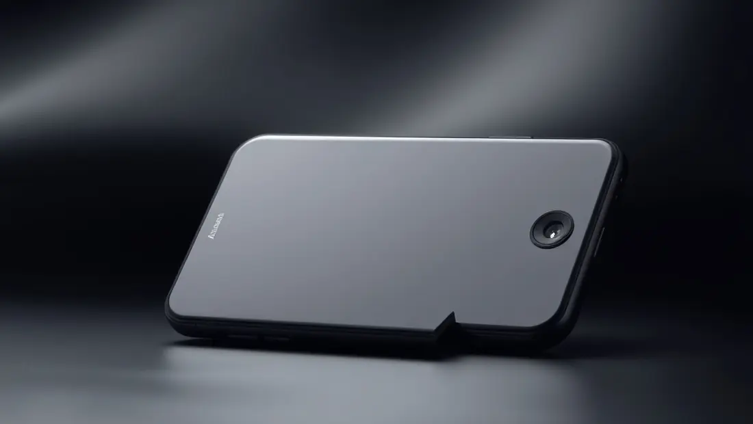 Smartphone noir avec écran grand et caméra à l'avant