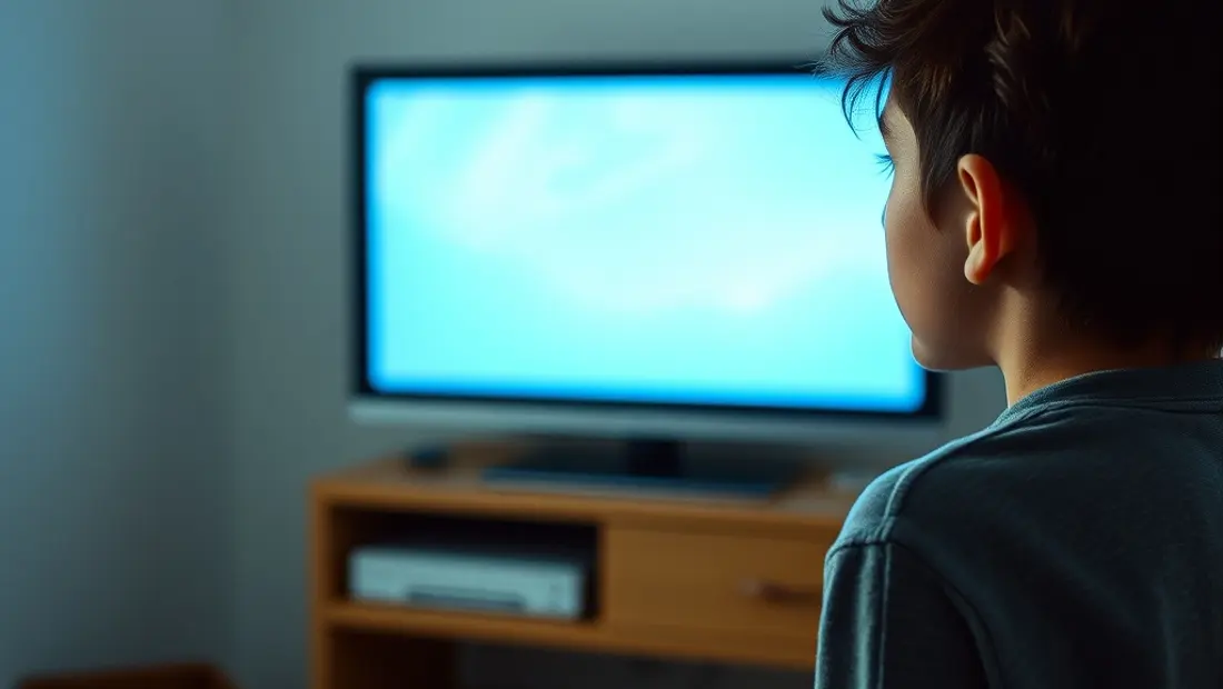 Joven mirando una pantalla de televisión.