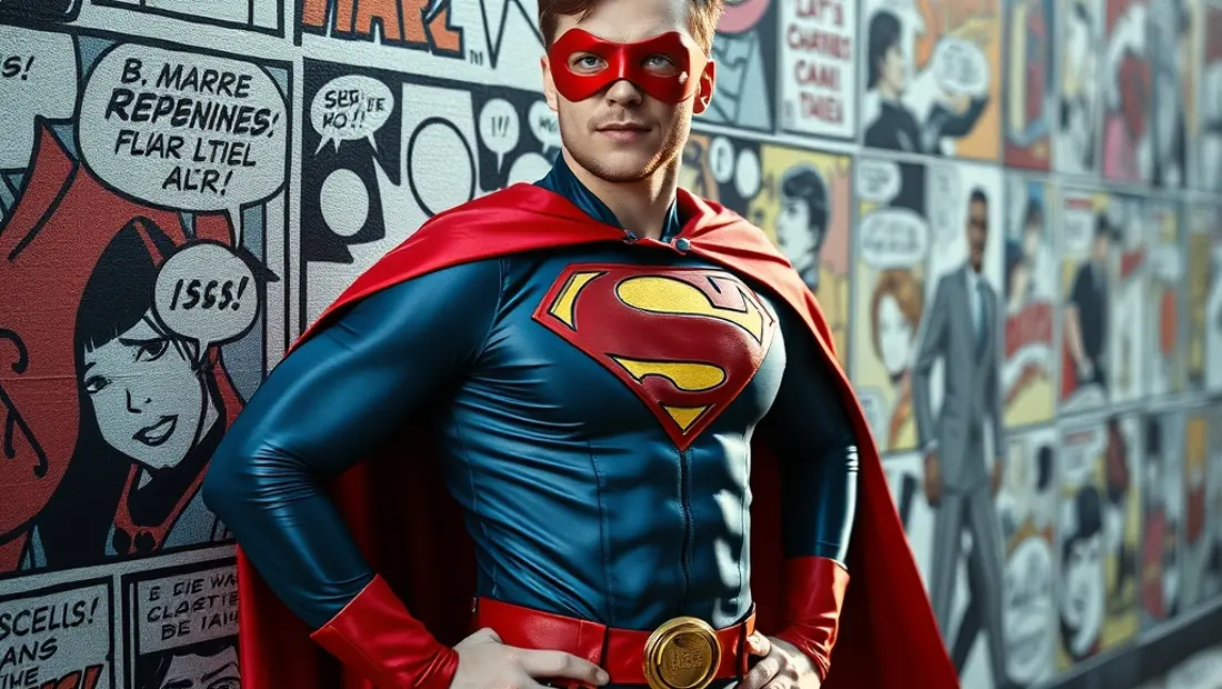 Superhéroe de Paul en acción