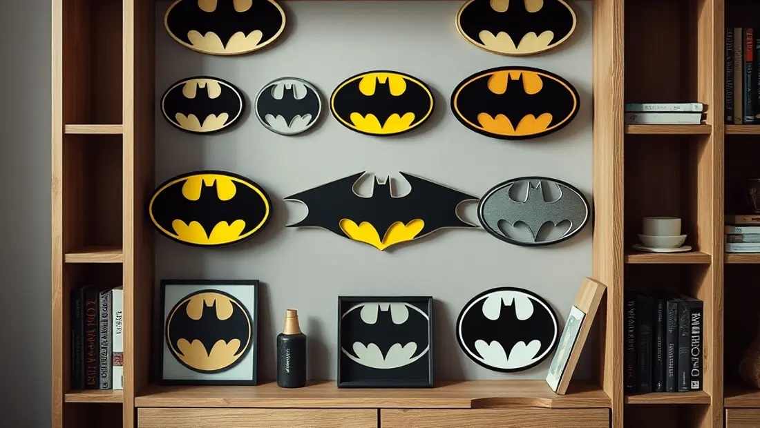 Logos Batman en étagère