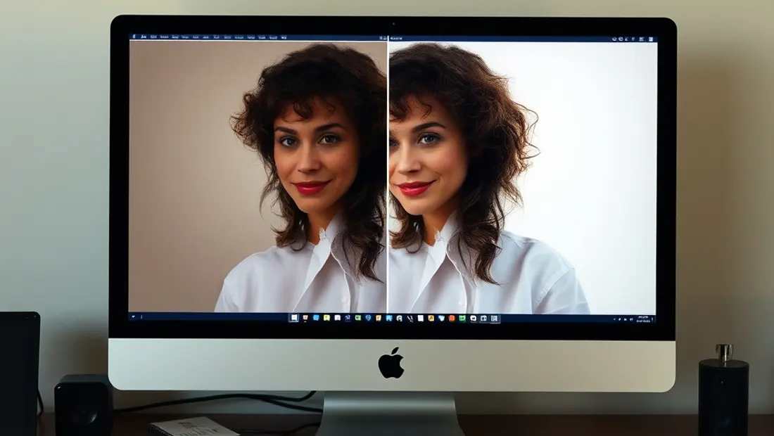 Écran montrant avant et après l'IA de Photoshop.