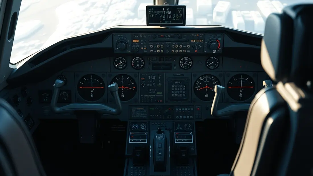 Panel de control de avión espacial