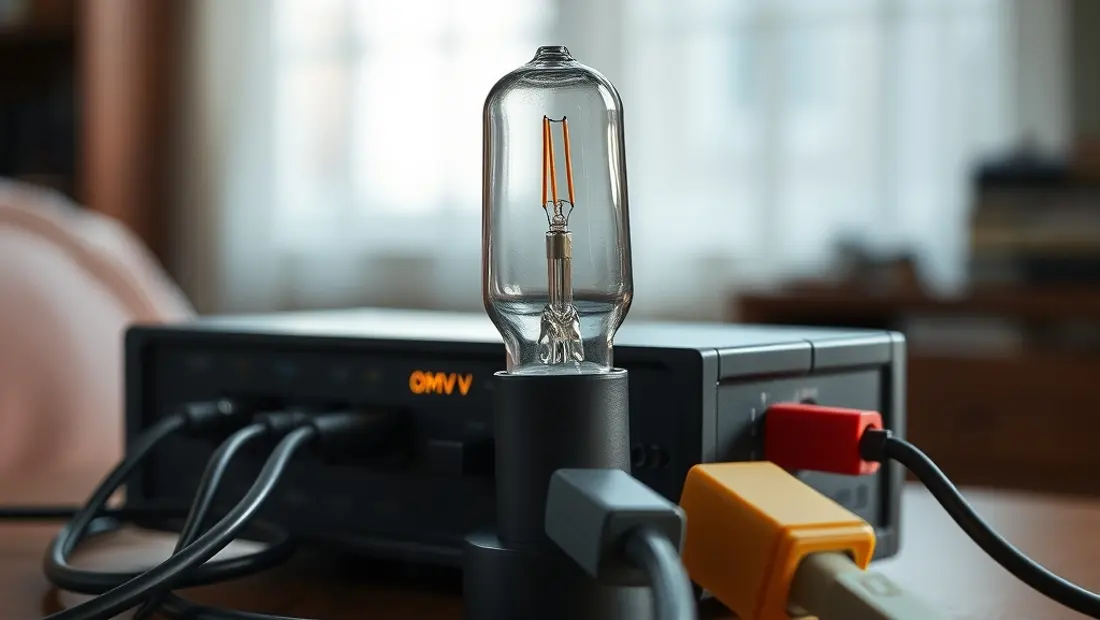 Receptor OMV con cables conectados