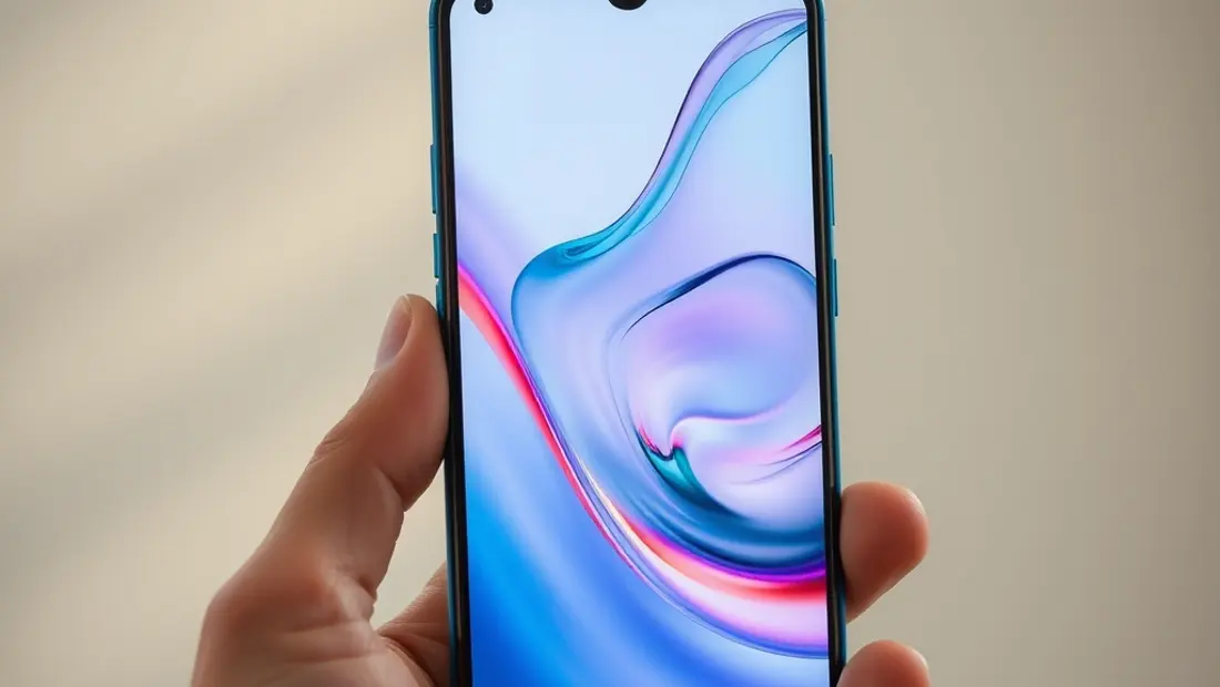 Pantalla curvada de un teléfono móvil.