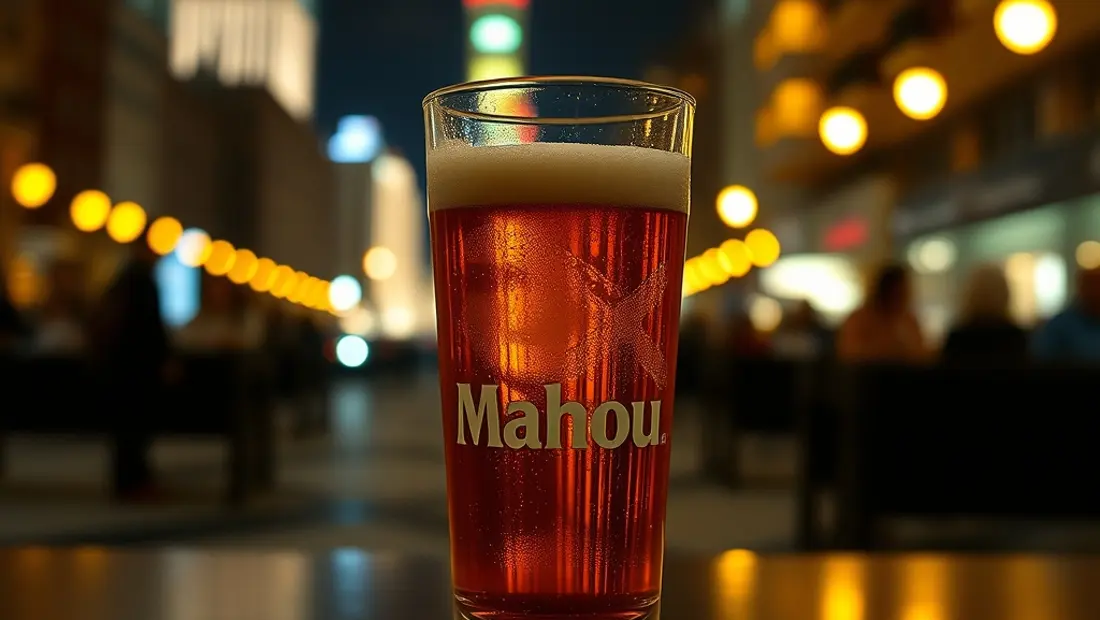 Un vaso de cerveza en un fondo nocturno
