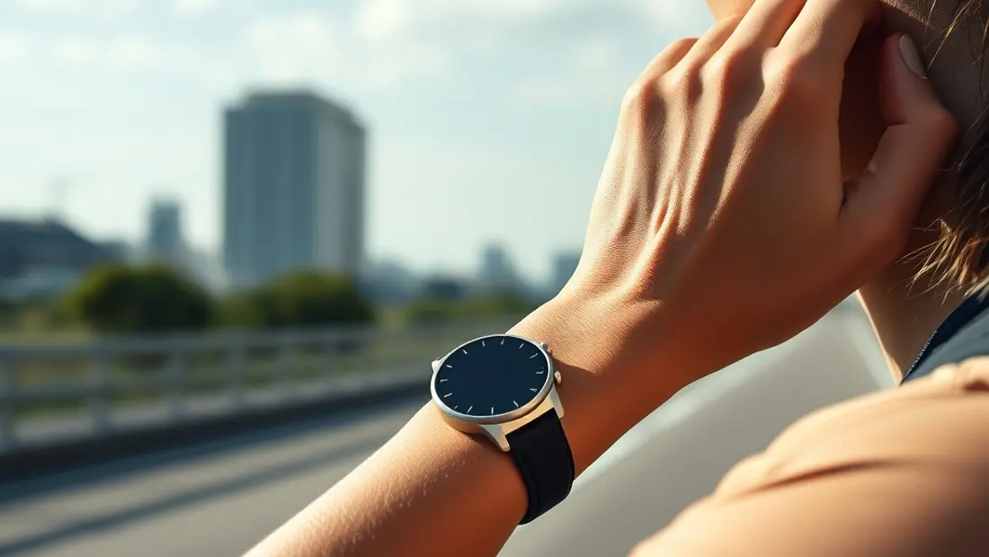 Persona haciendo ejercicio con reloj inteligente