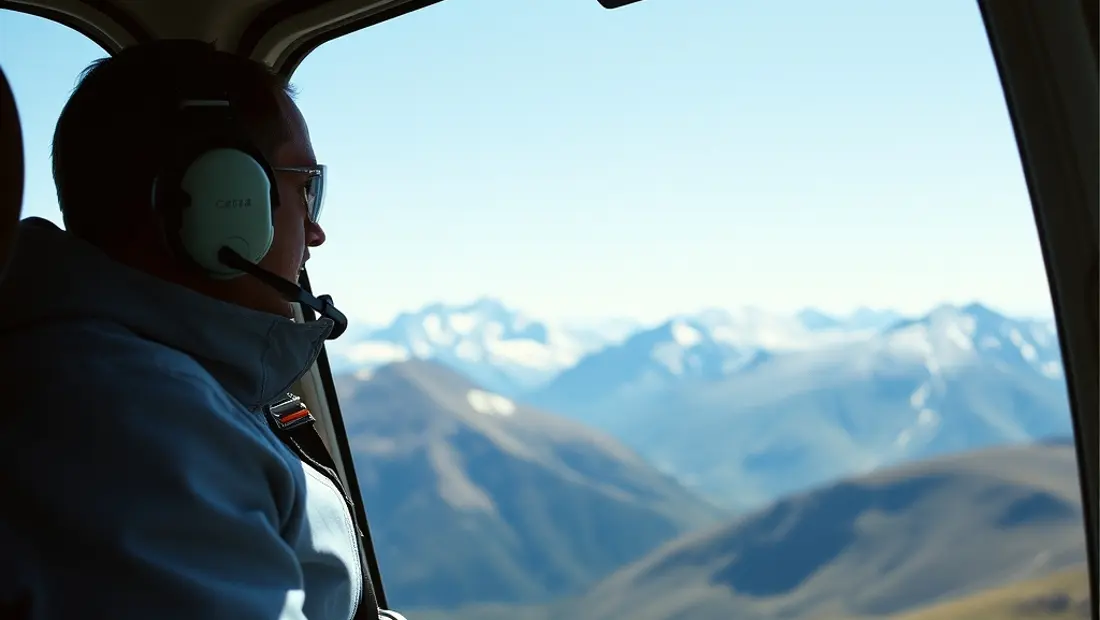 Téléférico con piloto en el asiento