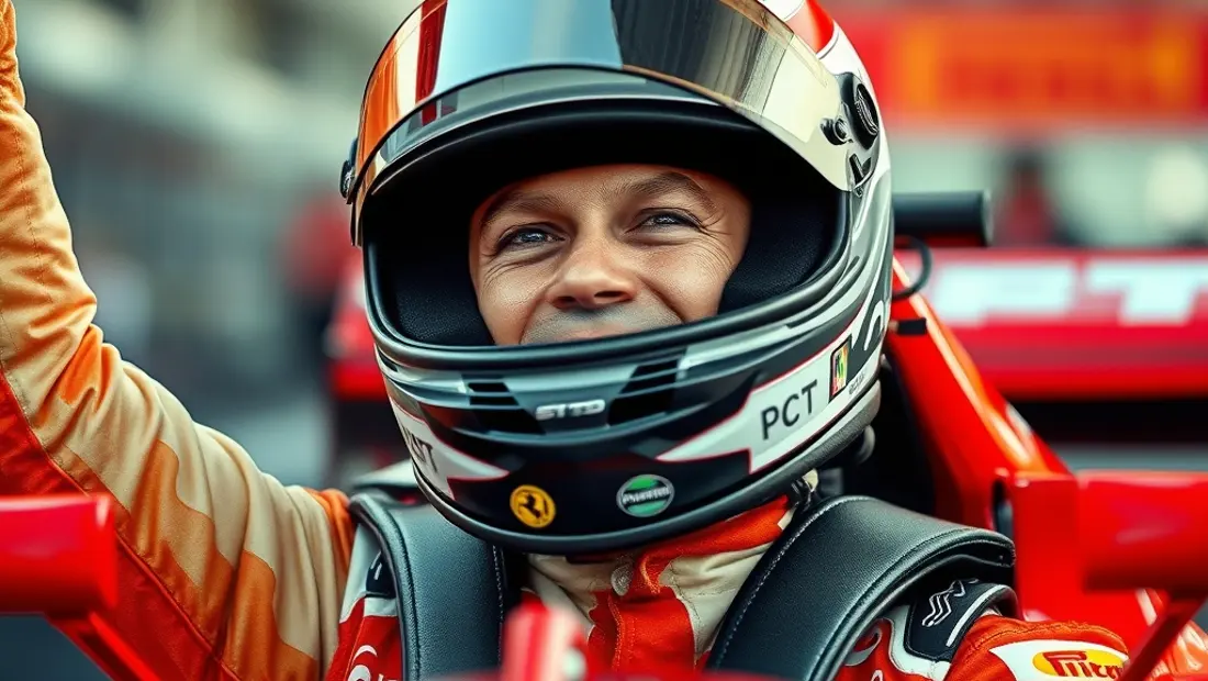 Piloto de F1 en el podio
