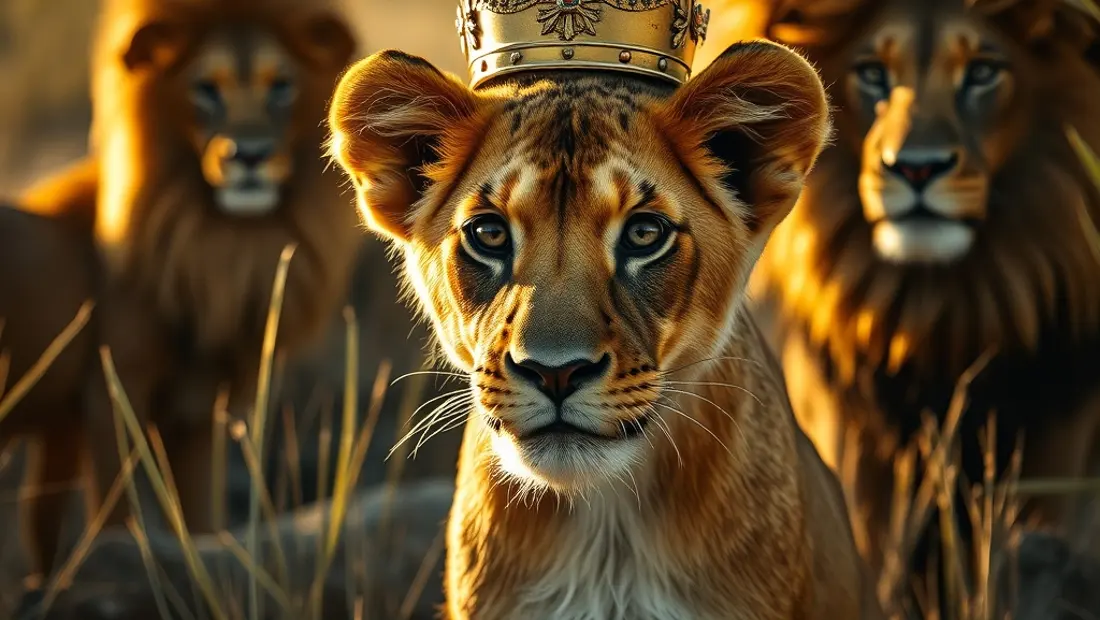Joven Simba et amigos en la savana africana