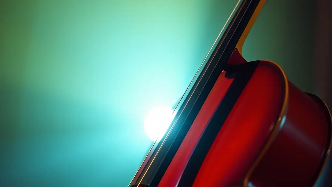 Un violon con cuerdas vibrantes