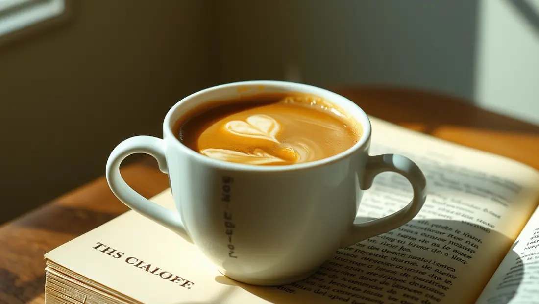 Tasse de café avec un livre
