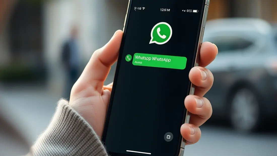 Persona envía mensaje en teléfono móvil